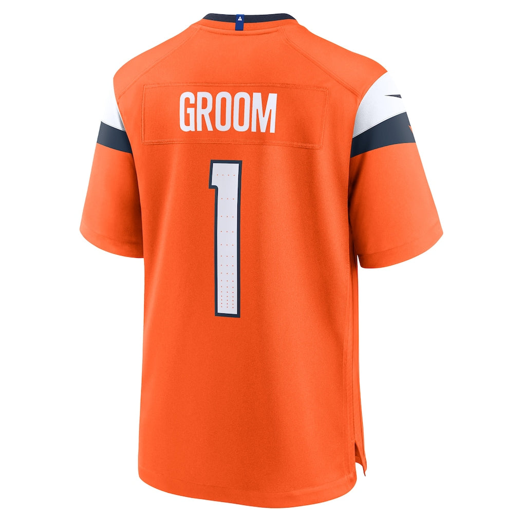 Davalo D.Broncos #1 Groom Orange Game Jersey