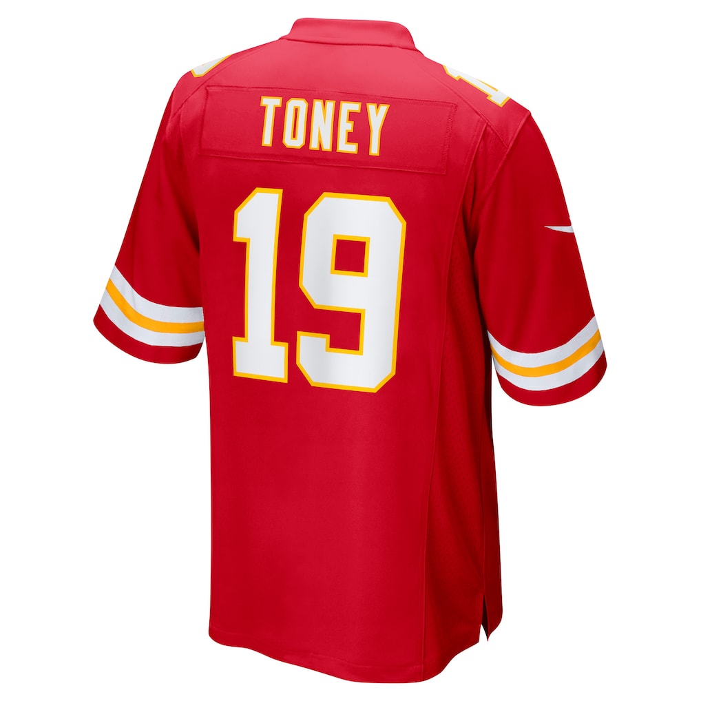 Davalo KC.Chiefs #19 Kadarius Toney Red Game Player Jersey