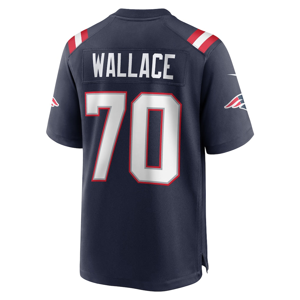 Davalo NE.Patriots #70 Caedan Wallace Navy Game Retired Player Jersey