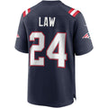 Davalo NE.Patriots #24 Ty Law Navy Game Retired Player Jersey