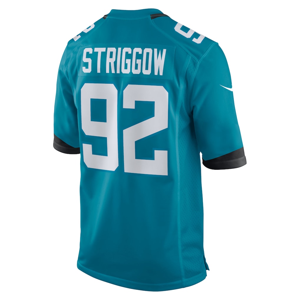 Davalo J.Jaguars #92 Danny Striggow Teal Game Player Jersey