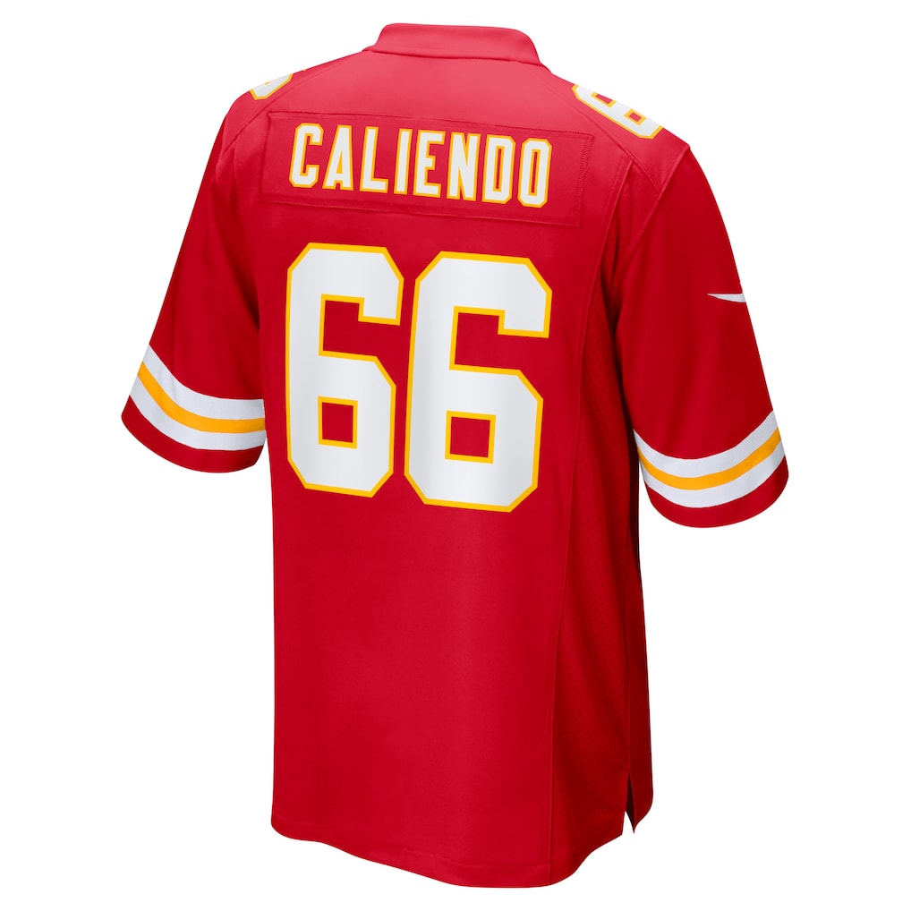 Davalo KC.Chiefs #66 Mike Caliendo Red Game Player Jersey