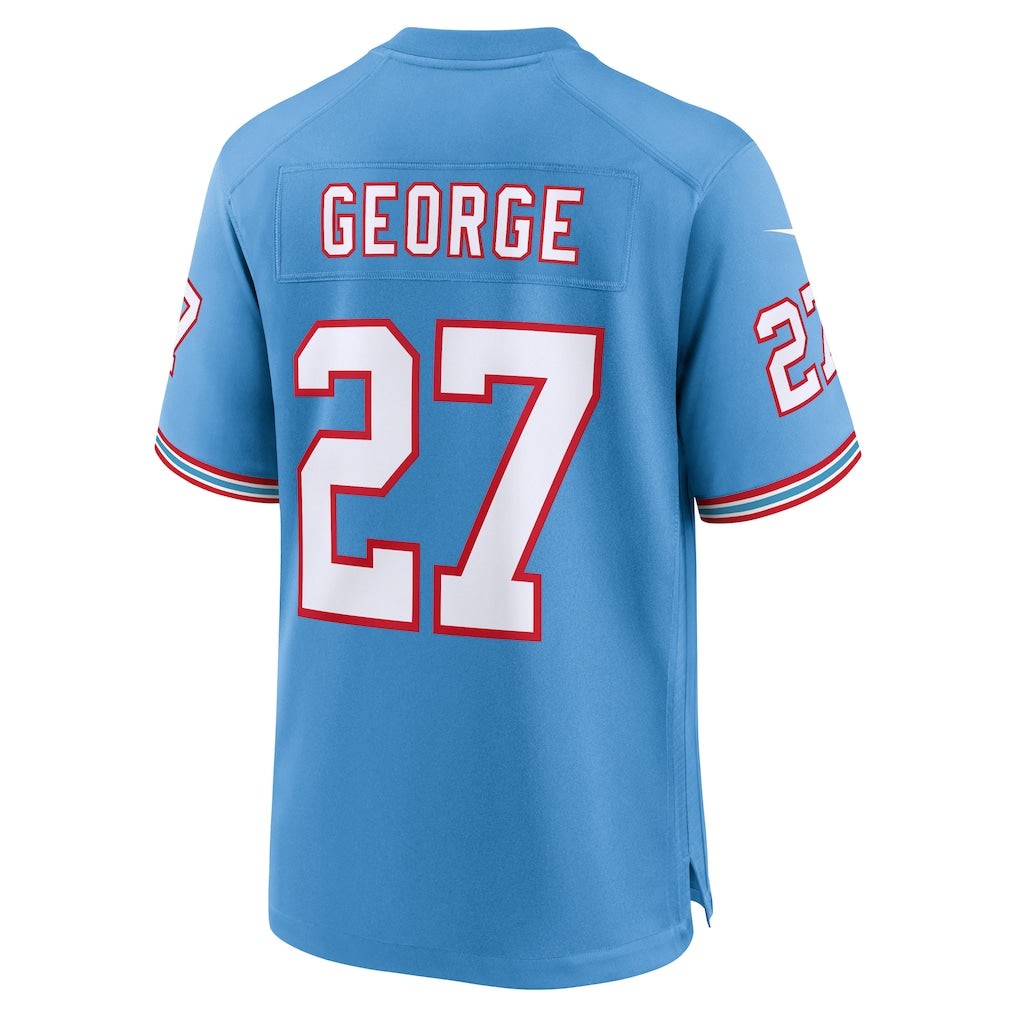 Davalo T.Titans #27 Eddie George Light Blue Retired Player Alternate Game Jersey