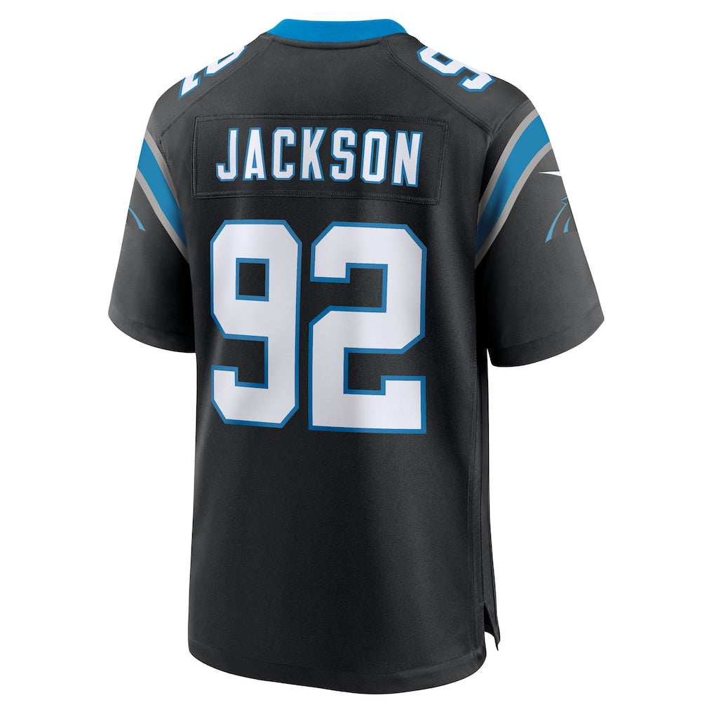 Davalo C.Panthers #92 Cam Jackson Black Team Game Jersey