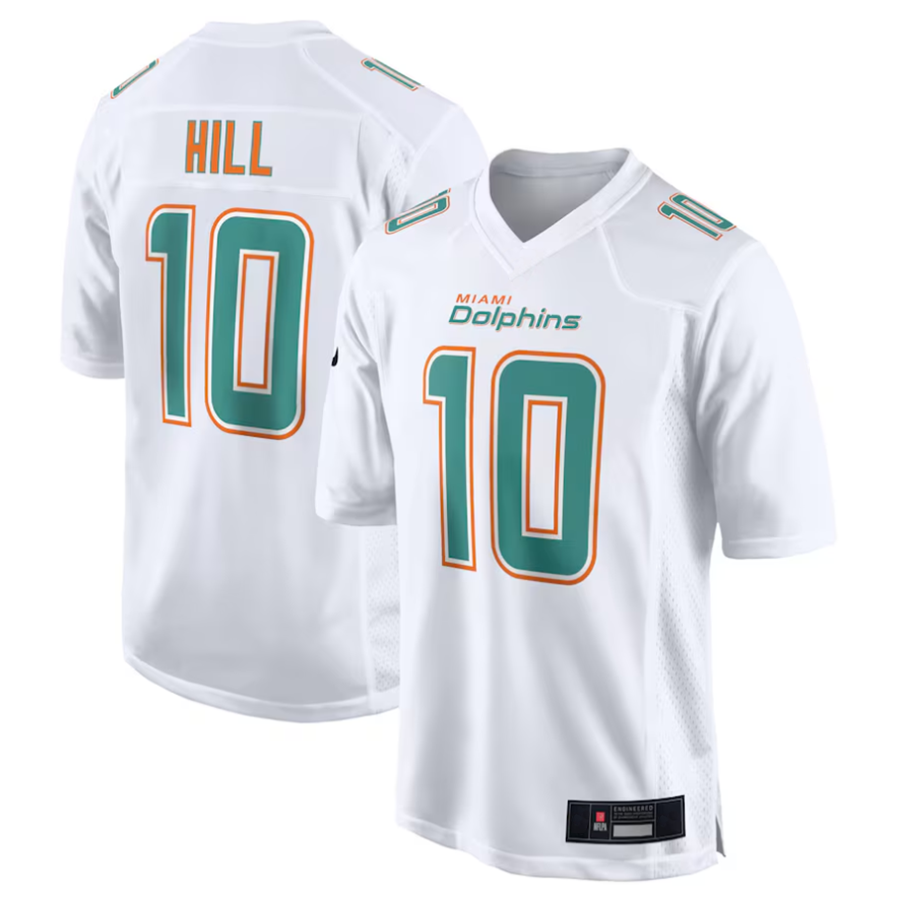 Davalo #10 Tyreek Hill Player M.Dolphins White Fashion Game Stitched Jerseys