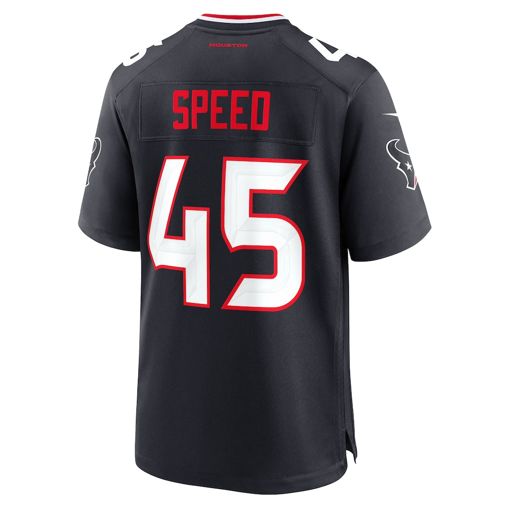 Davalo H.Texans #45 E.J. Speed Navy Team Game Jersey