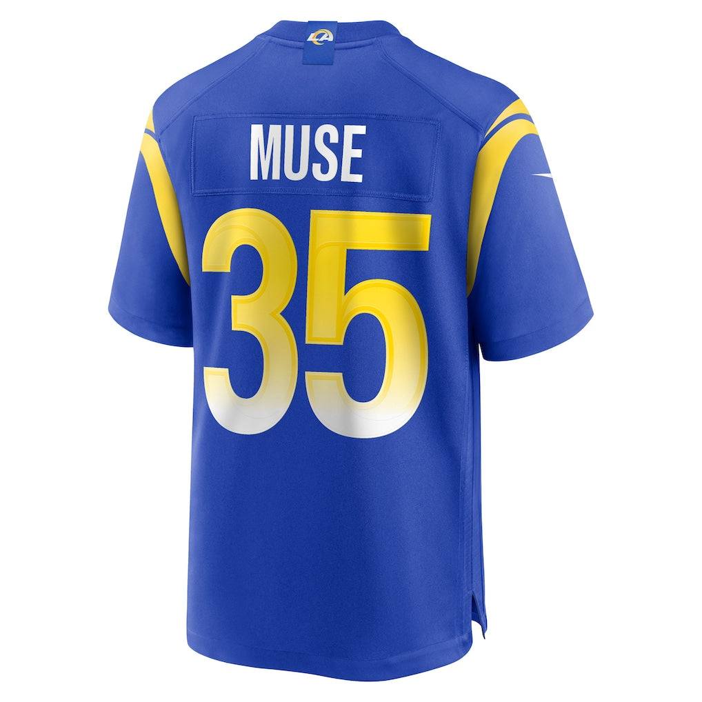 Davalo LA.Rams #35 Nick Muse Royal Team Game Jersey