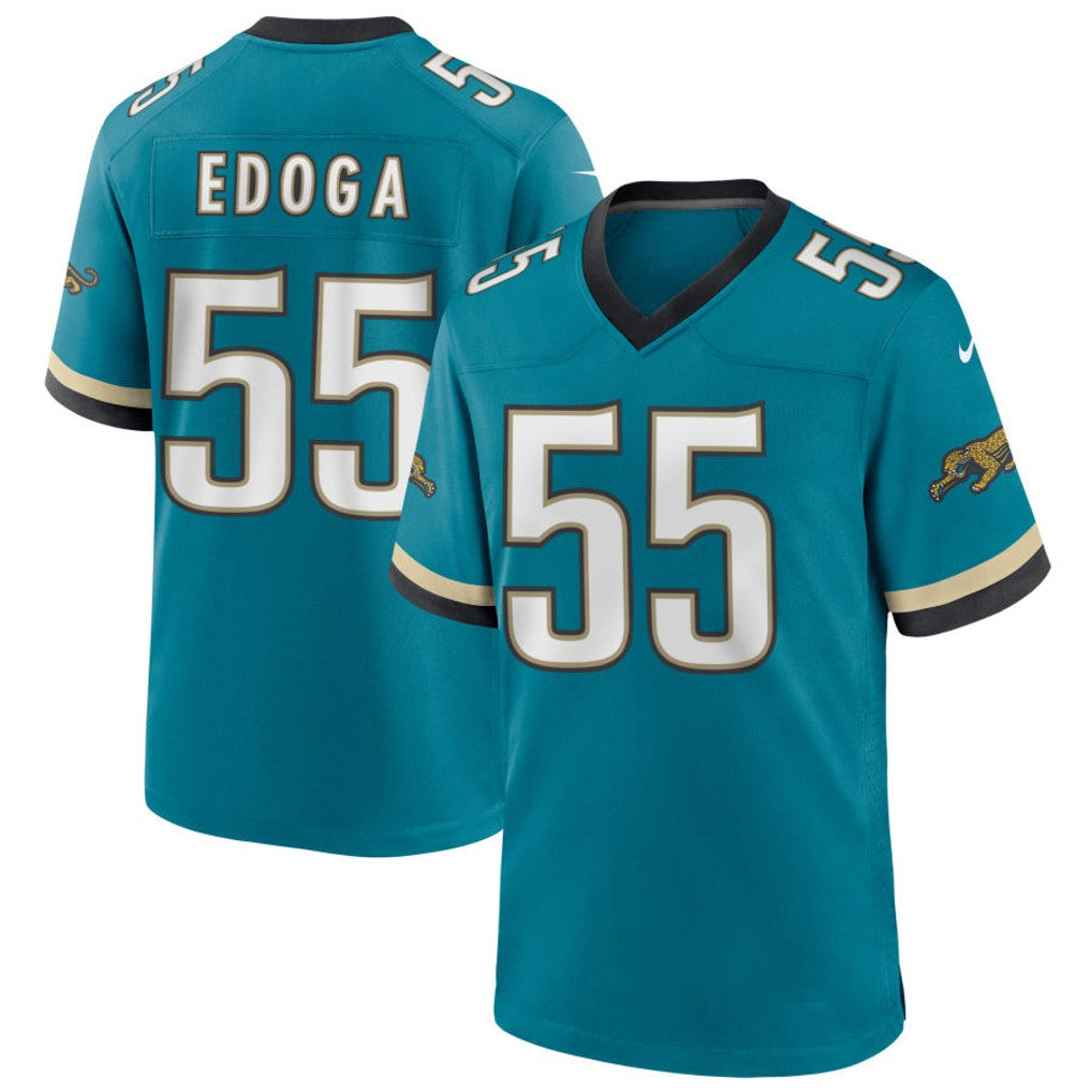 Davalo J.Jaguars #55 Chuma Edoga Teal Game Jersey