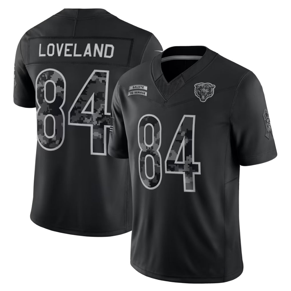 Davalo C.Bears #84 Colston Loveland Player Black Limited 2026 Salute to Service Home Game Stitched Jerseys