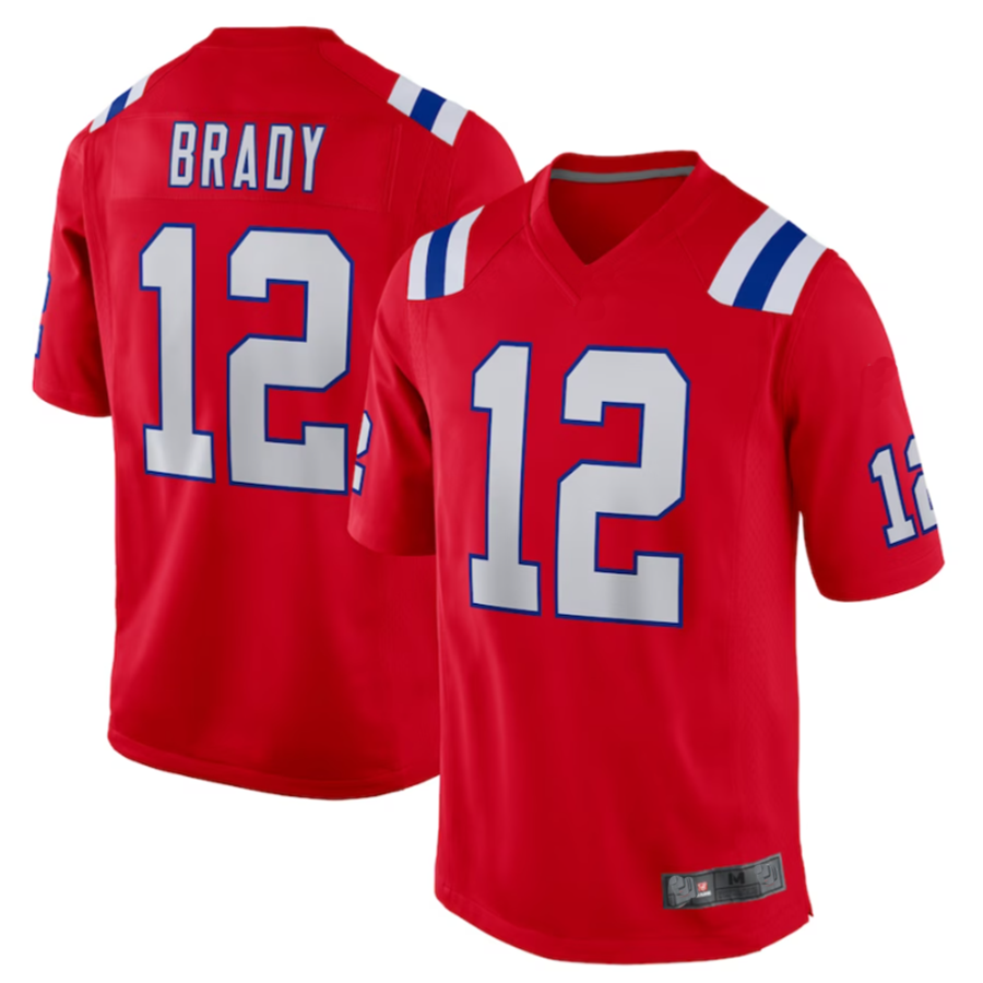 Davalo NE.Patriots #12 Tom Brady Player Red Game Stitched Jerseys