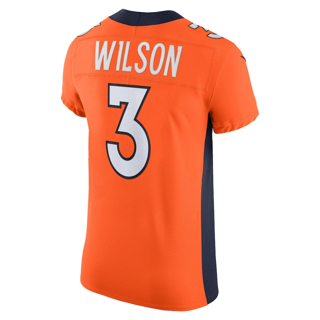 Davalo D.Broncos #3 Russell Wilson Orange Vapor Elite Jersey
