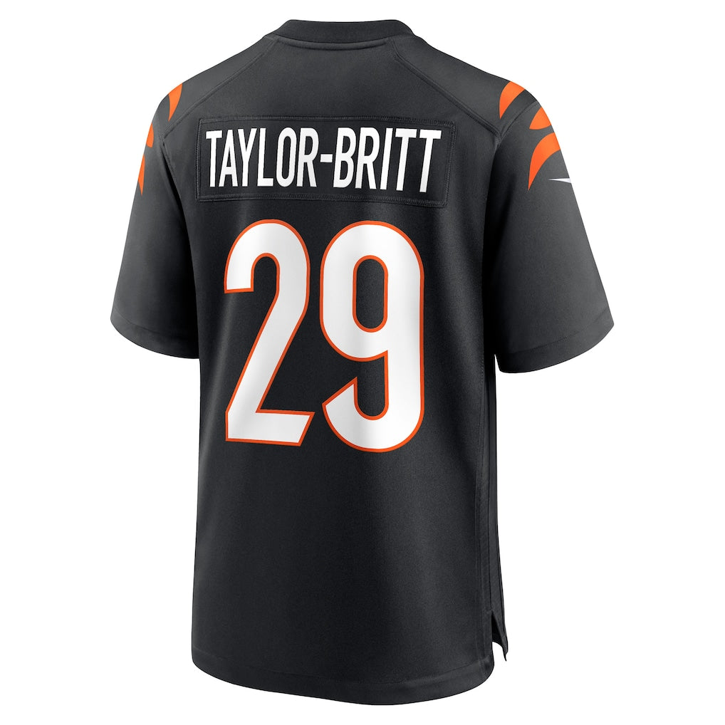 Davalo C.Bengals #29 Cam Taylor-Britt Black Game Player Jersey