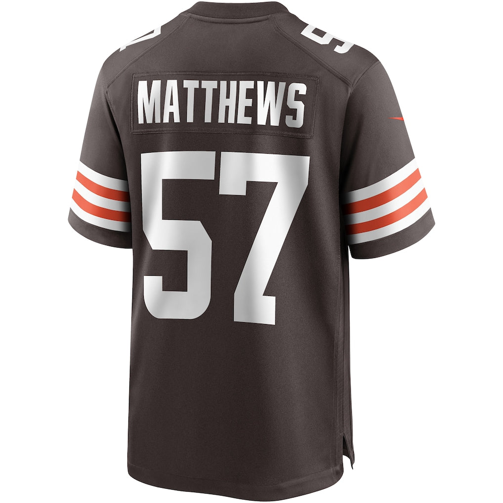 Davalo C.Browns #57 Clay Davaloews Brown Game Retired Player Jersey