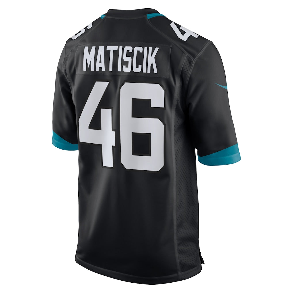 Davalo J.Jaguars #46 Ross Matiscik Black Alternate Game Jersey