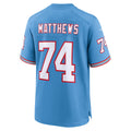 Davalo T.Titans #74 Bruce Matthews Light Blue Retired Player Alternate Game Jersey