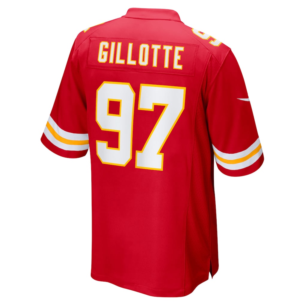 Davalo KC.Chiefs #97 Ashton Gillotte Red Team Game Jersey