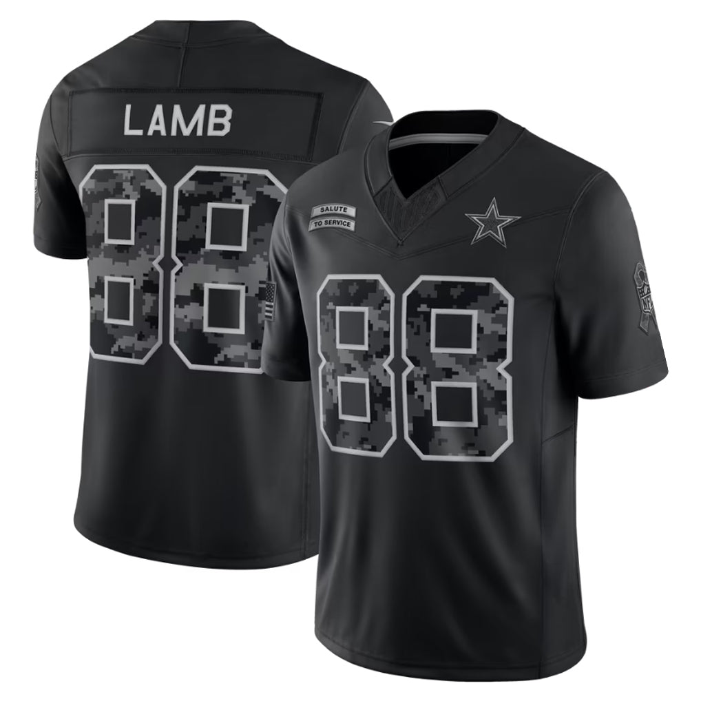 Davalo D.Cowboys #88 CeeDee Lamb Player Black Limited 2026 Salute to Service Home Game Stitched Jerseys