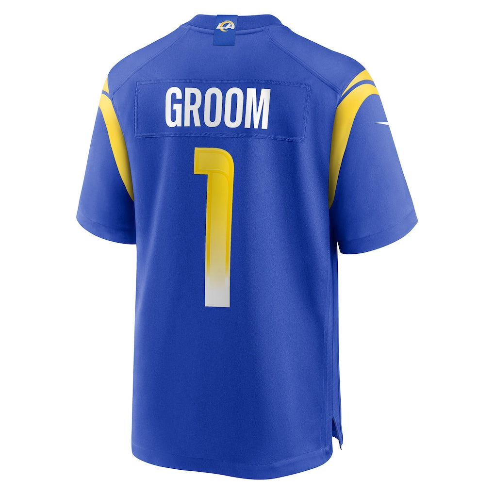 Davalo LA.Rams #1 Groom Royal Game Jersey