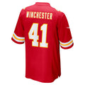 Davalo KC.Chiefs #41 James Winchester Red Game Jersey