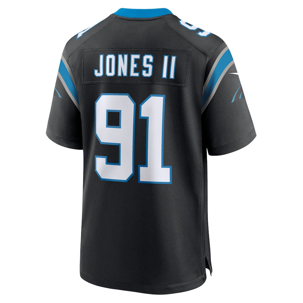 Davalo C.Panthers #91 Patrick Jones II Black Team Game Jersey