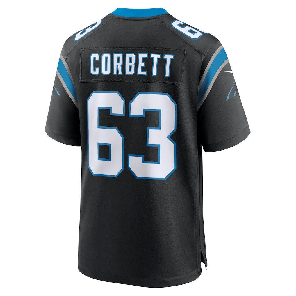 Davalo C.Panthers #63 Austin Corbett Black Team Game Jersey