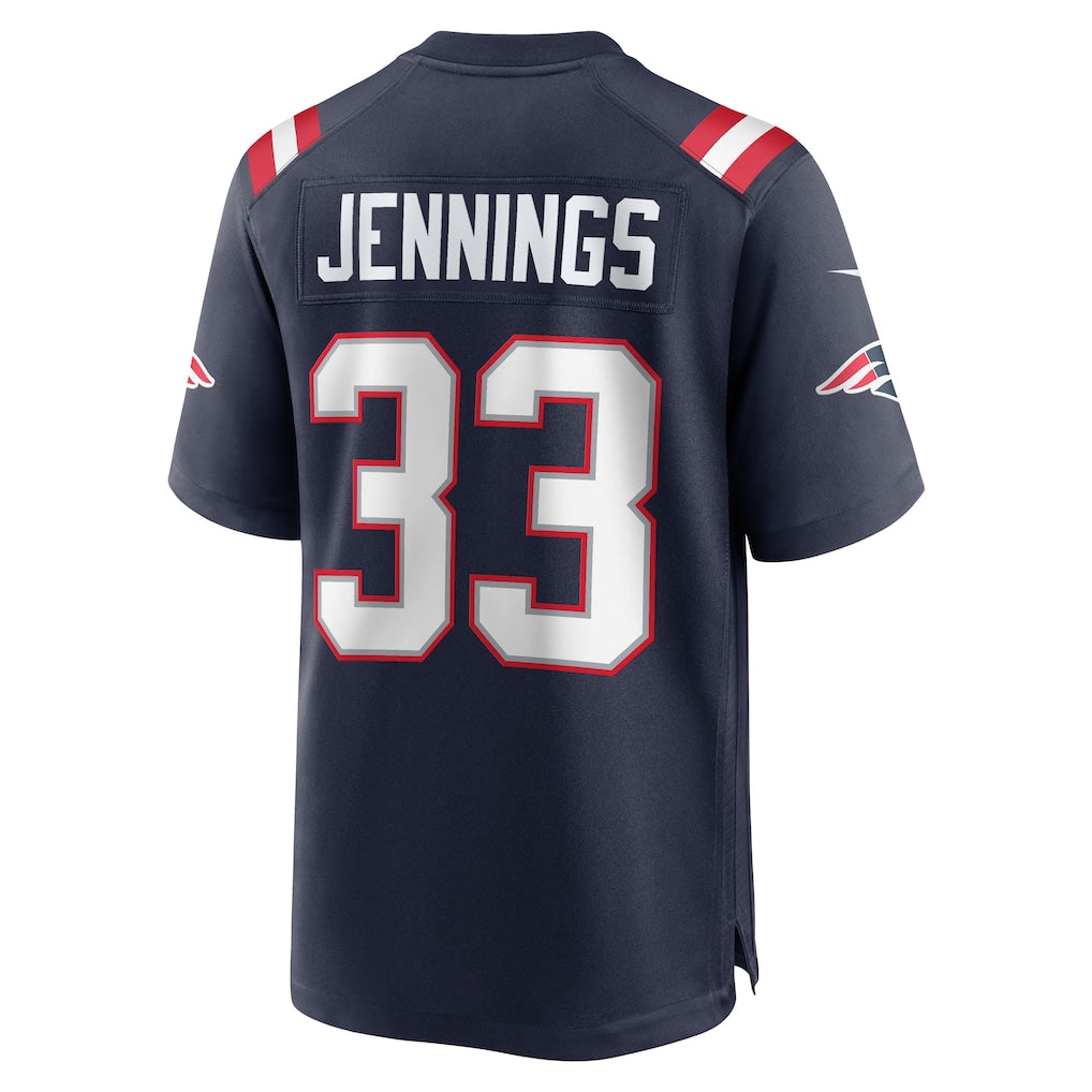 Davalo NE.Patriots #33 Anfernee Jennings Navy Team Game Jersey