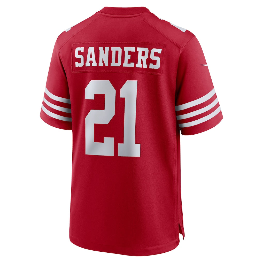 Davalo SF.49ers #21 Deion Sanders Scarlet Team Retired Player Game Jersey