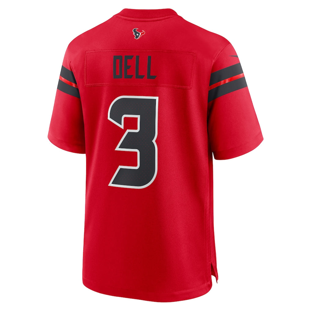 Davalo H.Texans #3 Tank Dell Red Alternate Game Jersey