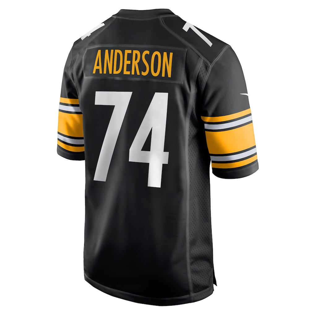 Davalo P.Steelers #74 Spencer Anderson Black Game Jersey