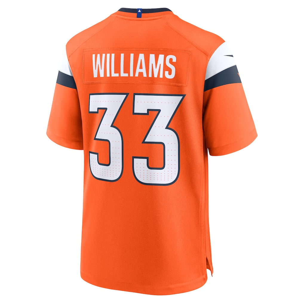Davalo D.Broncos #33 Javonte Williams Orange Mile High Collection Game Jersey