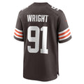 Davalo C.Browns #91 Alex Wright Brown Team Game Jersey