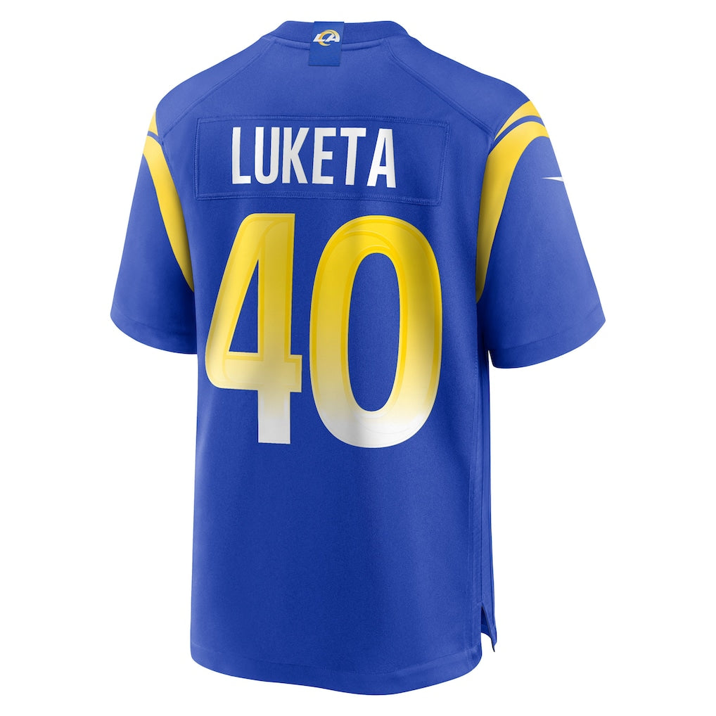 Davalo LA.Rams #40 Jesse Luketa Royal Team Game Jersey