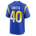 Davalo LA.Rams #40 Jesse Luketa Royal Team Game Jersey