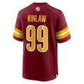 Davalo W.Commanders #99 Javon Kinlaw Burgundy Team Game Jersey