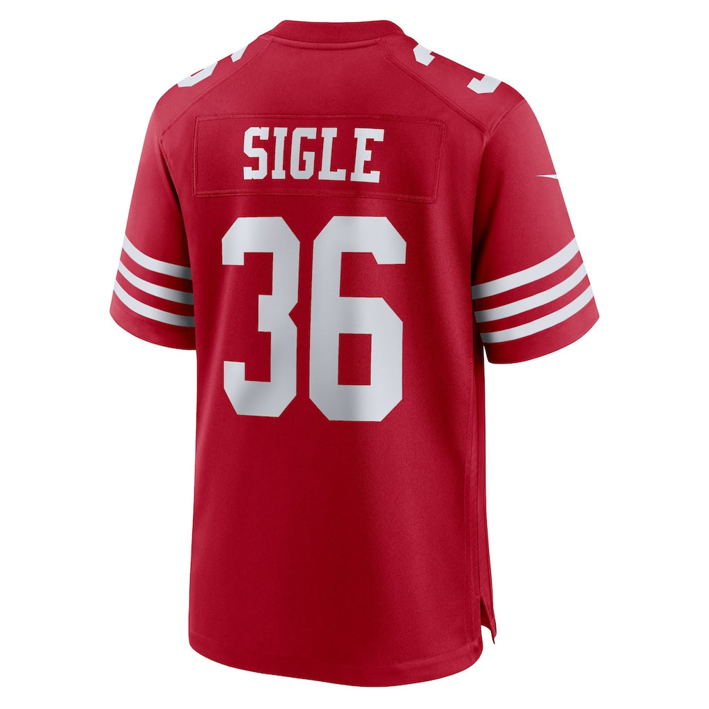 Davalo SF.49ers #36 Marques Sigle Scarlet Team Game Jersey