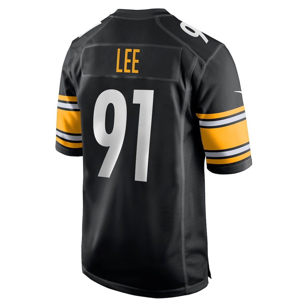 Davalo P.Steelers #91 Logan Lee Black Game Jersey