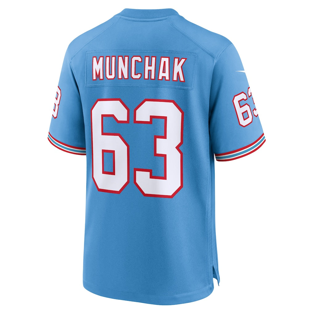 Davalo T.Titans #63 Mike Munchak Light Blue Retired Player Alternate Game Jersey