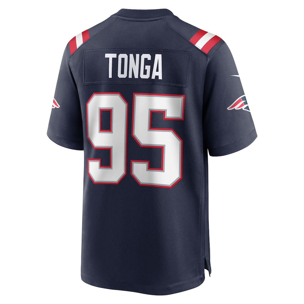 Davalo NE.Patriots #95 Khyiris Tonga Navy Team Game Jersey