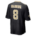 Davalo NO.Saints #8 Archie Manning Black Retired Player Game Jersey