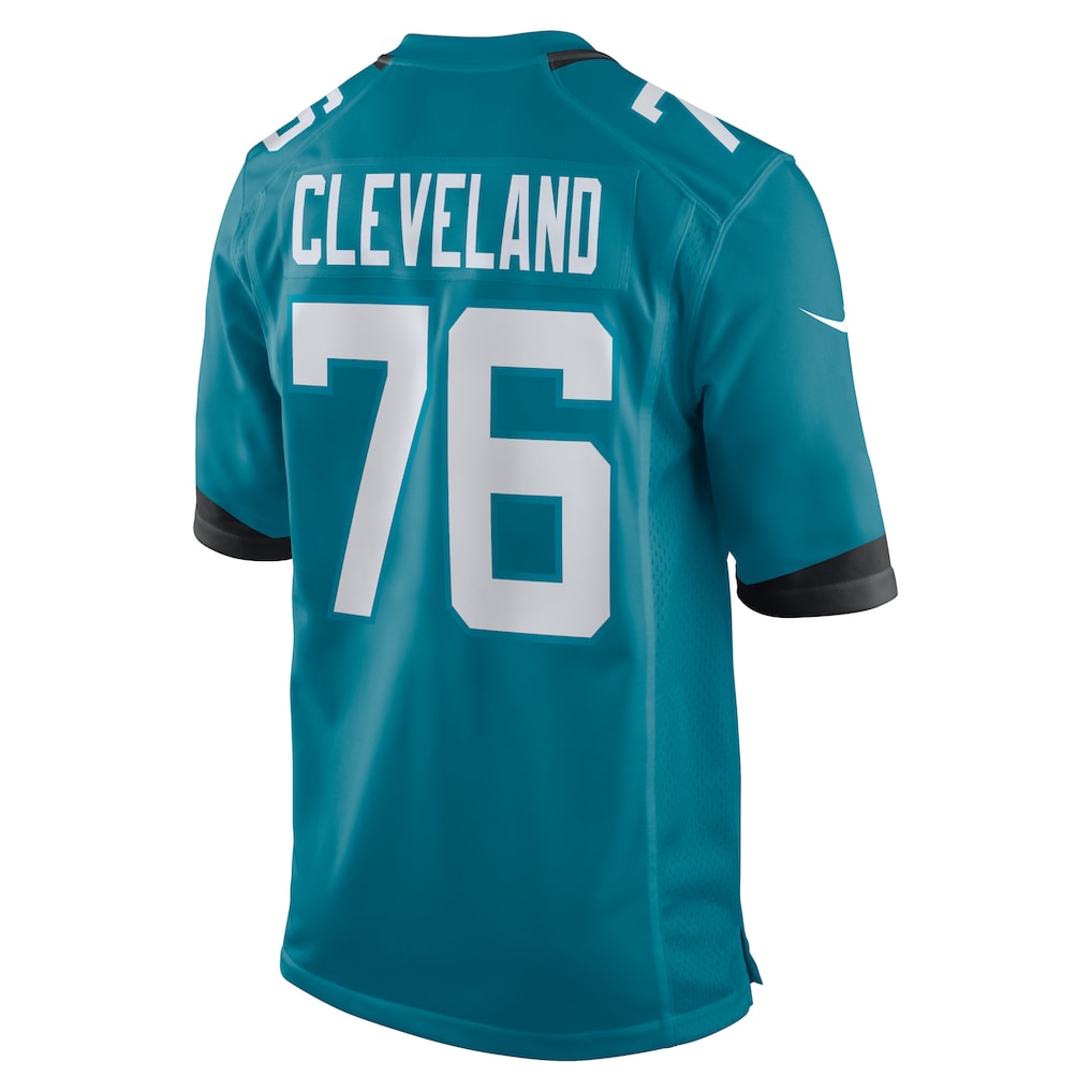 Davalo J.Jaguars #76 Ezra Cleveland Teal Game Jersey