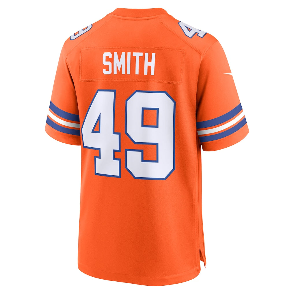 Davalo D.Broncos #49 Dennis Smith Orange Player Game Jersey