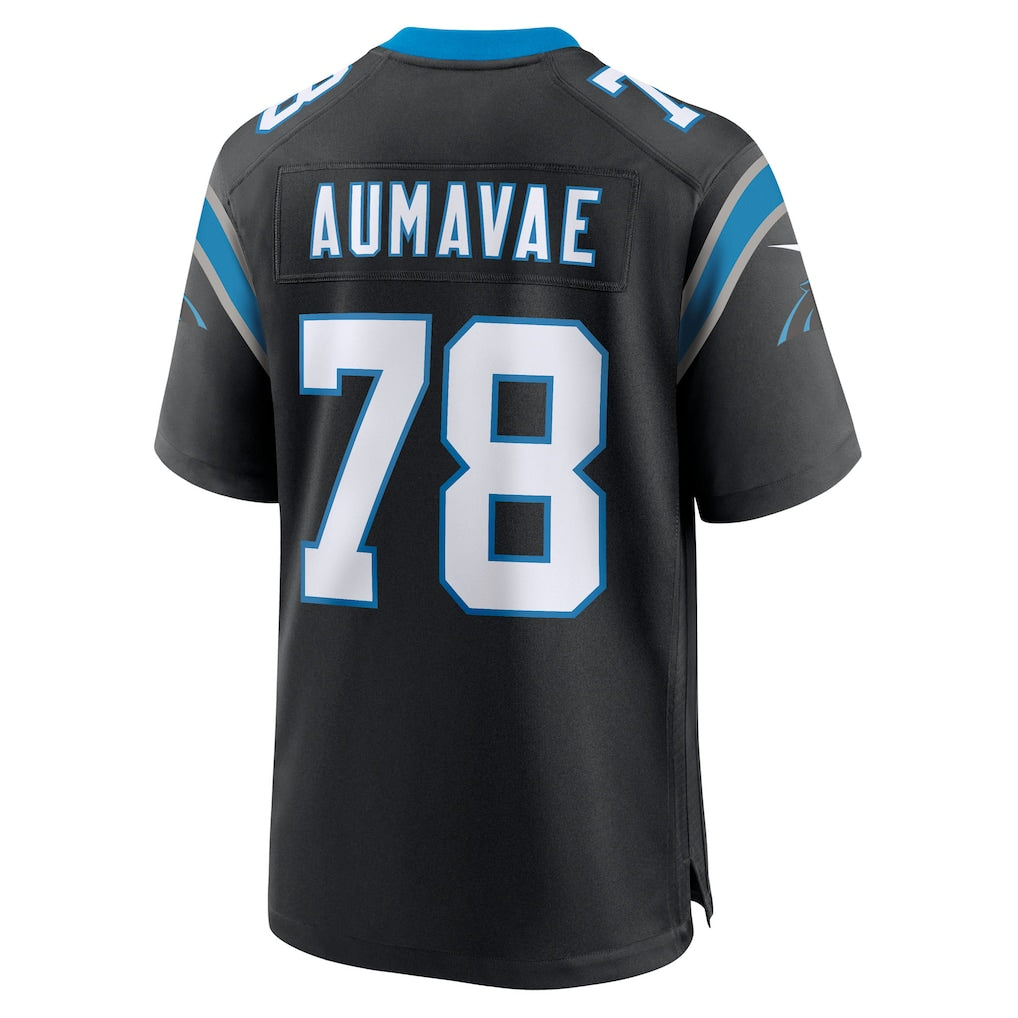 Davalo C.Panthers #78 Popo Aumavae Black Team Game Jersey