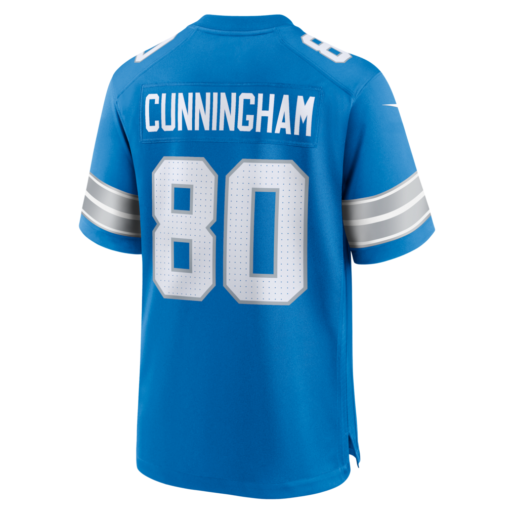 Davalo D.Lions #80 Malik Cunningham Blue Team Game Jersey