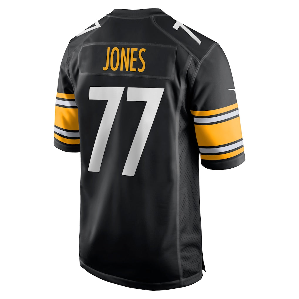 Davalo P.Steelers #77 Broderick Jones Black Game Jersey