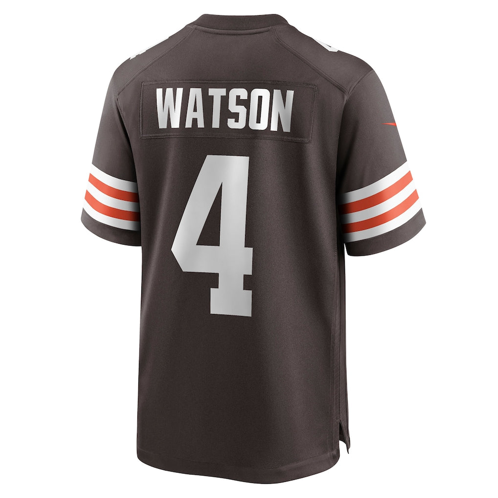 Davalo C.Browns #4 Deshaun Watson Brown Game Jersey