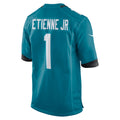 Davalo J.Jaguars #1 Travis Etienne Jr Teal Game Jersey