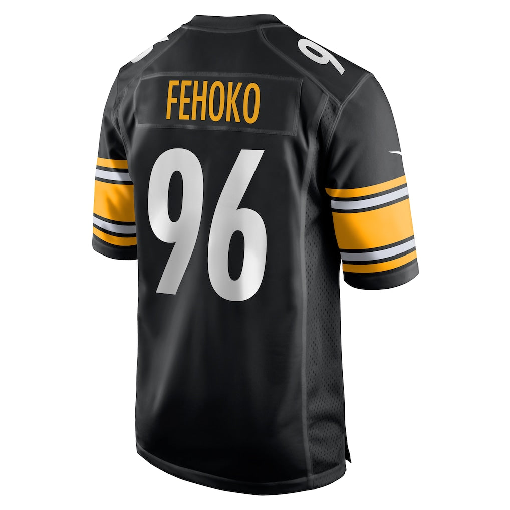 Davalo P.Steelers #96 Breiden Fehoko Black Game Jersey