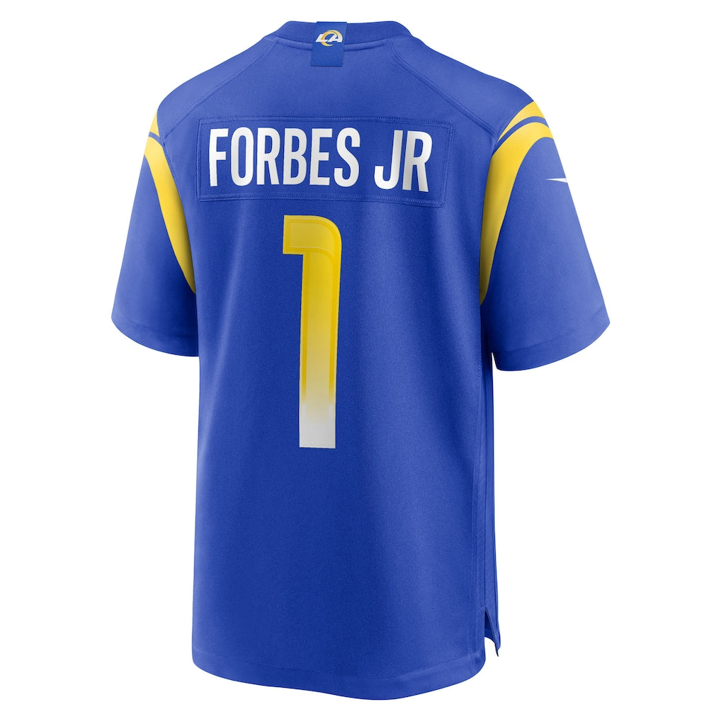 Davalo LA.Rams #1 Emmanuel Forbes Jr. Royal Team Game Jersey