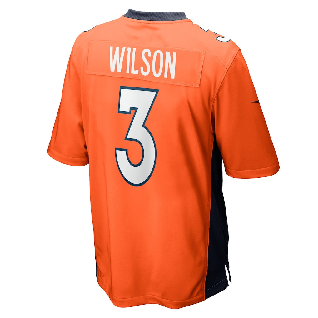 Davalo D.Broncos #3 Russell Wilson Orange Game Jersey