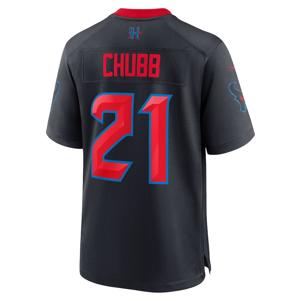 Davalo H.Texans #21 Nick Chubb Navy Alternate 2 Game Jersey